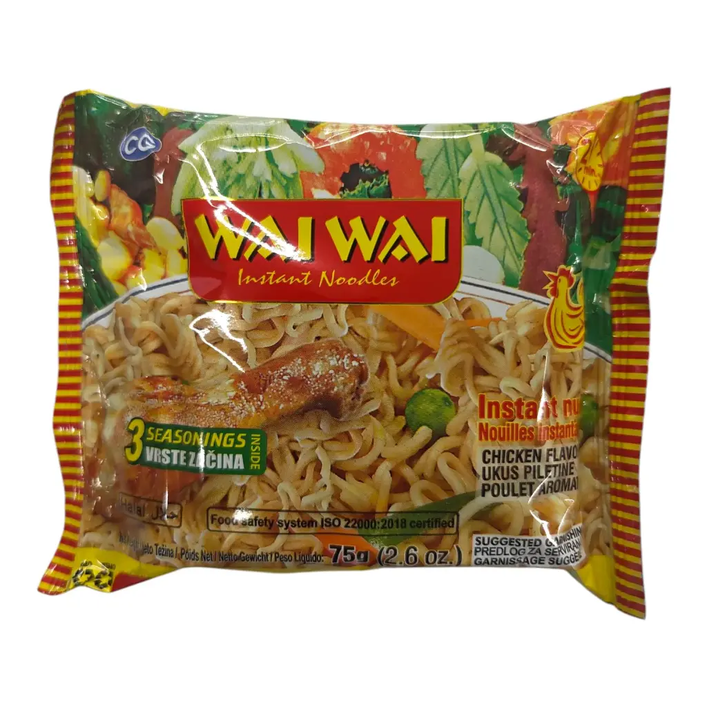 WaiWai Instant Noodles Chicken Flavour 75g