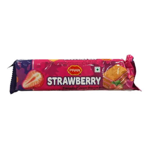 Pran Strawberry Flavoured Cream Biscuits 90g